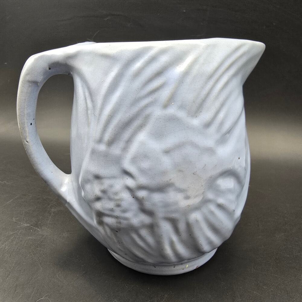 McCoy Powder Blue Angel Fish Ceramic Pitcher Vintage USA Pottery